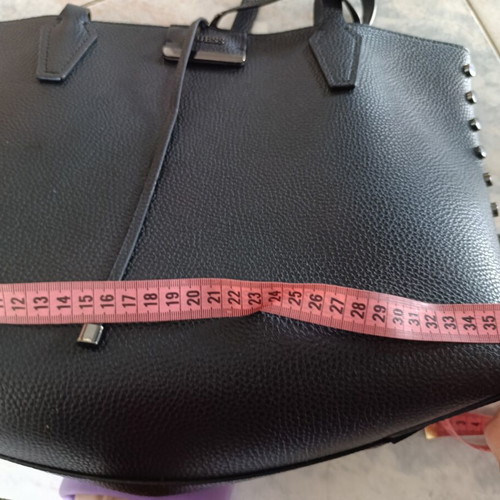 Guess Black Tote Shoulder Bag used, eco leather, beige details