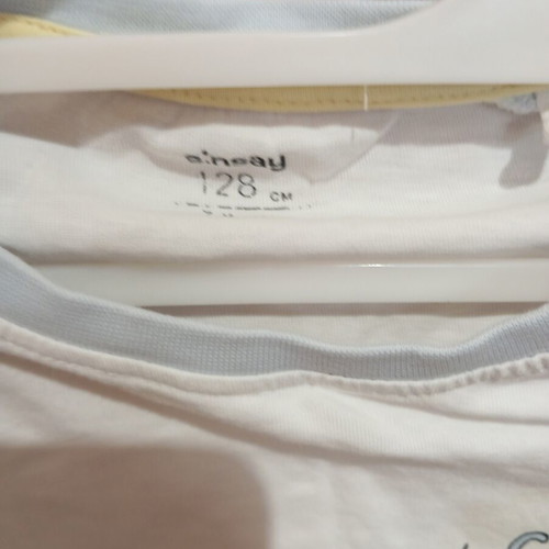 Sinsay Kids' Short-Sleeve T-Shirt 128 cm, like new, white with blue fish print