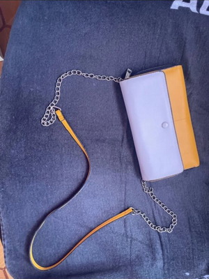 Caprice shoulder bag used, mustard and light gray