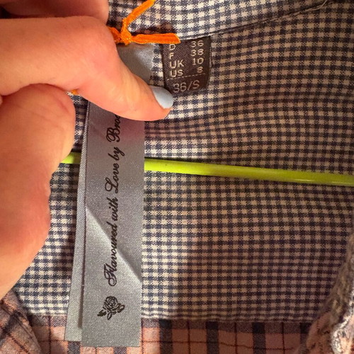 Dress 100% cotton printed check like new, small, multicolor, purple
