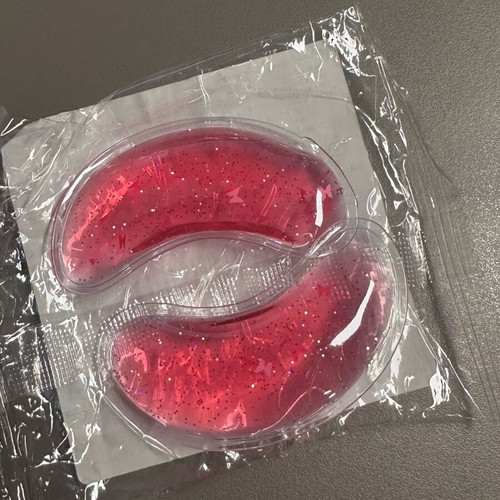Eye patches silicone reusable, like new, pink with glitter and butterfly design