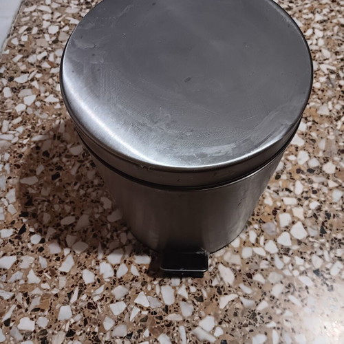 Bathroom pedal bin inox 5 lt used with removable inner plastic container