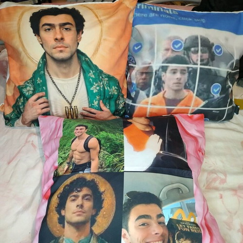 Pillowcases with print new, Luigi Mangione design