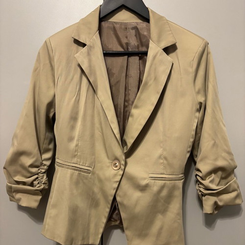 Beige blazer size S like new, short fitted style