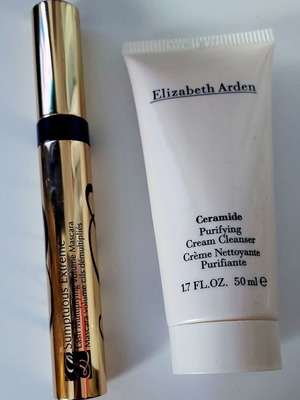 Μάσκαρα Estée Lauder μεταχειρισμένη με δώρο κρέμα καθαρισμού Elizabeth Arden καινούργια 50ml