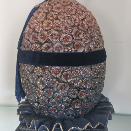 Easter egg handmade ceramic with Degoupage technique new