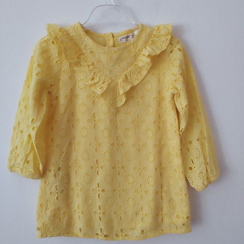 Mango yellow dress like new for toddlers 2-3 years, size 98 cm