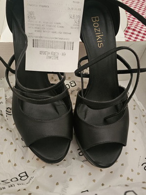 Bozikis Black Handmade High Heel Sandals Size 41 Like New