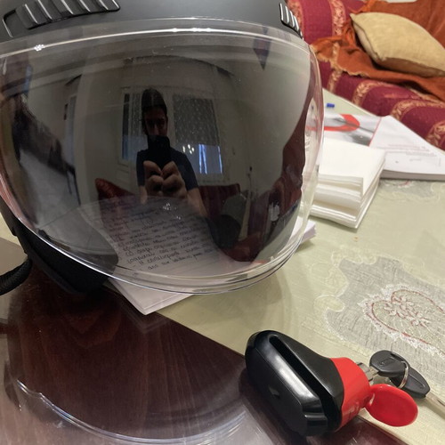 Motorcycle helmet and lock new