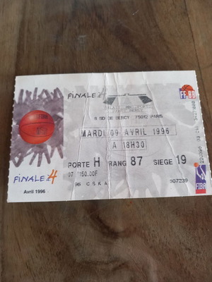 Basketball match ticket Final 4 Paris 1996 like new