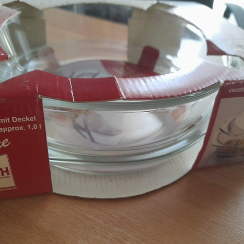 Round heat-resistant SIMAX cookware with lid 1l new