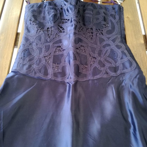 Monsoon strapless silk dress size 38 new, purple