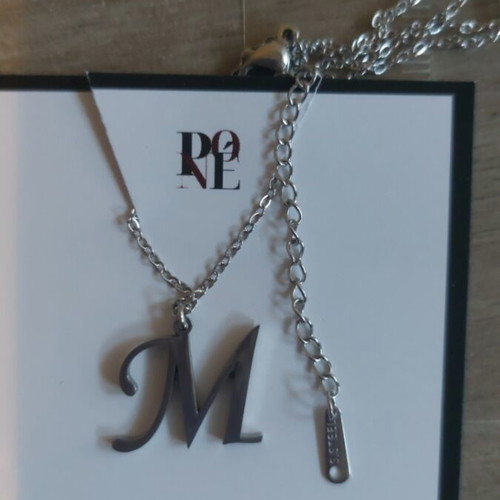 Necklace with letter M stainless steel by pnoe new