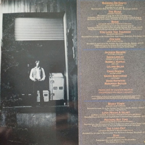 Jackson Browne Running on Empty Vinyl LP, Asylum Records, classic folk rock
