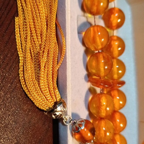 Amber Worry Beads Baltic Handmade with Silk Tassel