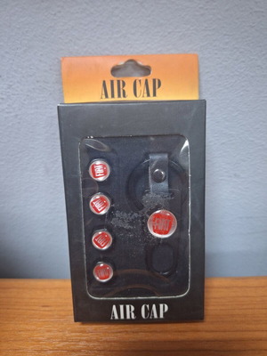 Fiat car valve caps new with keychain