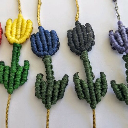 Macrame tulip bracelet new handmade with adjustable size