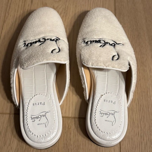 Christian Louboutin Navy Coolito Donna slippers like new, white