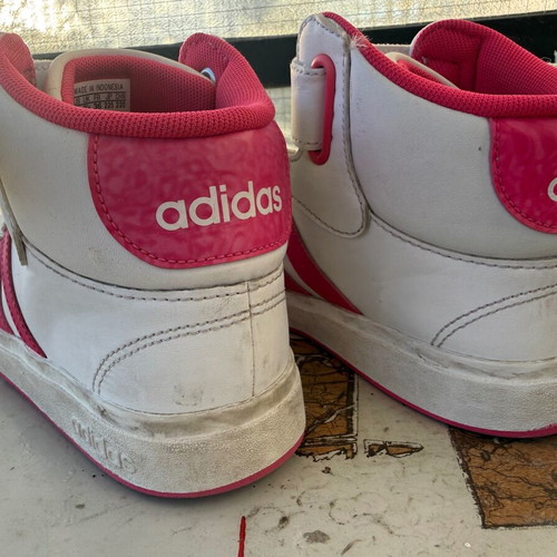 Adidas kids' athletic boots size 36 used, white pink