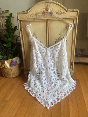 Ralph Lauren vintage boho τοπ δαντέλα σαν καινούργιο, άσπρο, μέγεθος M