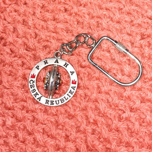 Keychain from Prague like new, metal, silver color