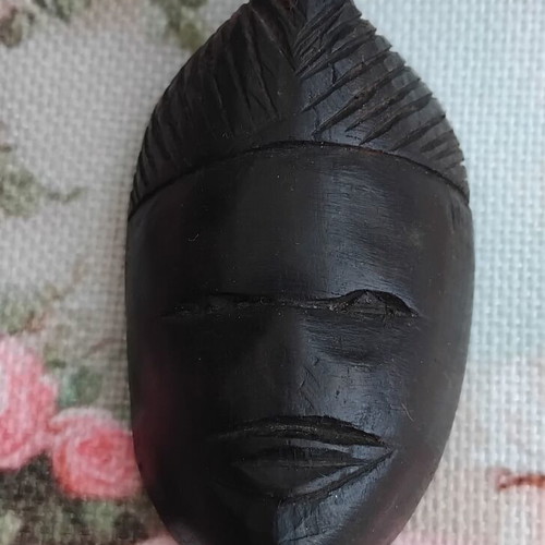 Vintage African Ebony Pendant Mask circa 1980-1990, like new