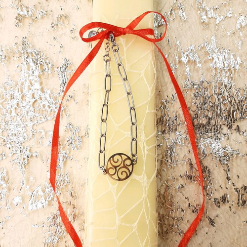 Aromatic handmade flat candle with stainless steel bracelet new
