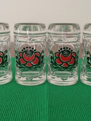 Mini Beer Glasses Stein Set of 6 like new with Oktoberfest style