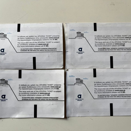 AthenaTicket used, 4 metro bus trolley tram tickets Athens 2025