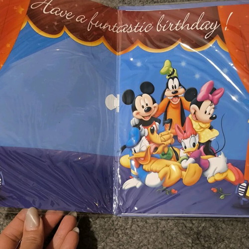 Musical birthday cards new, set of 5 with Mickey Mouse and Minnie