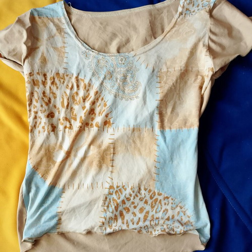 70s style blouse size S, beige