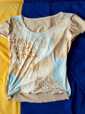 70s style blouse size S, beige