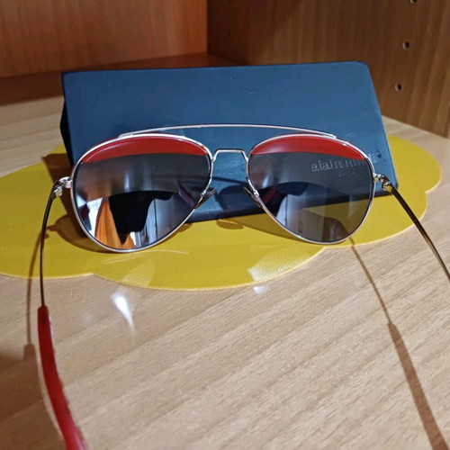 Alain Mikli A04004 mirror sunglasses like new, red and silver