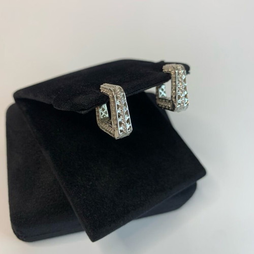 Silver volumetric earrings 925 hallmark new