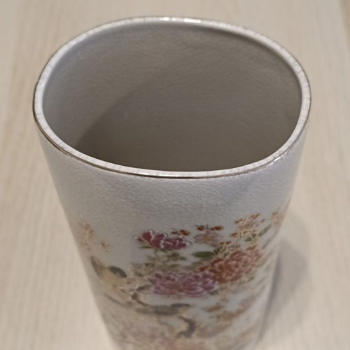 Japanese Gold Satsuma vase and ashtray set used