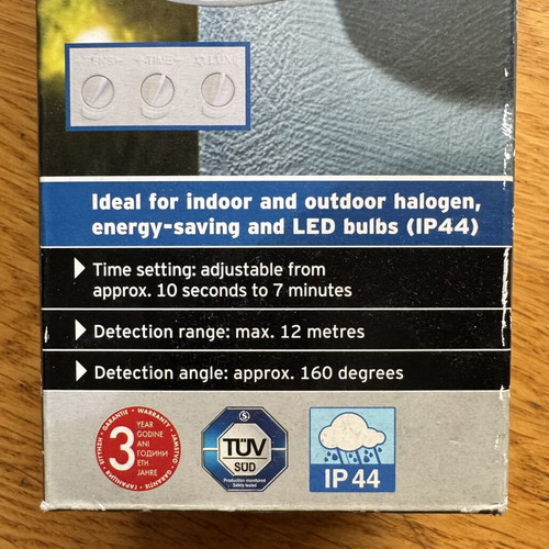 Powerfix Profi Motion Sensor PIR new, IP44 protection