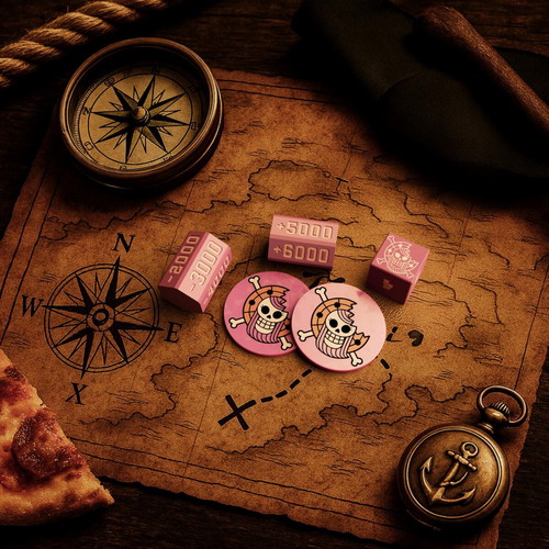 One Piece dice and token set Bonney inspired Edition made to order
