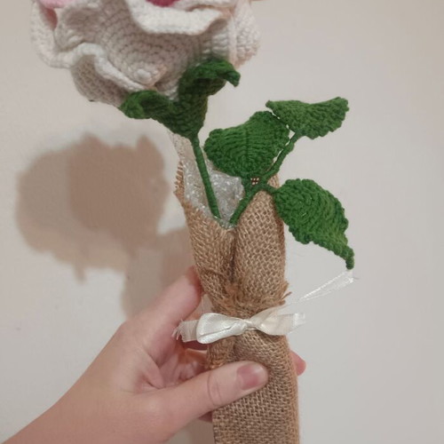 Knitted Rose New Handmade Large Decorative
