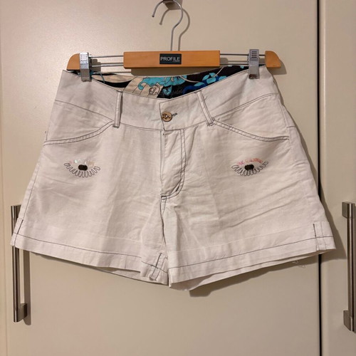 Linen shorts like new, white, size S