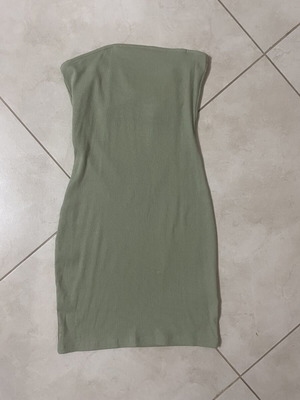 H&M strapless dress, green, size XS