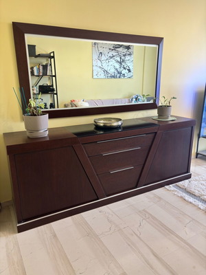 Buffet with mirror made of solid wood like new