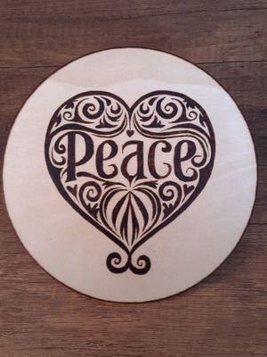 Peace Heart decorative handmade new, 16 cm diameter