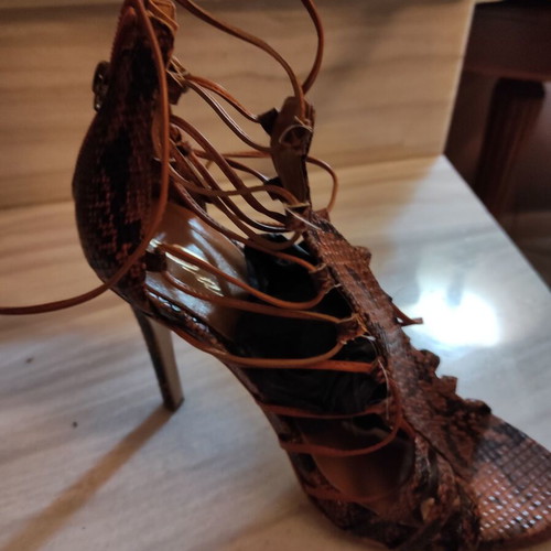 Sante leather sandals new brown, 10cm heel, size 40