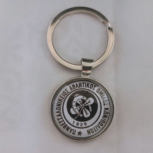 PAOK Keychains pack of 2, one double-sided and one single-sided, new