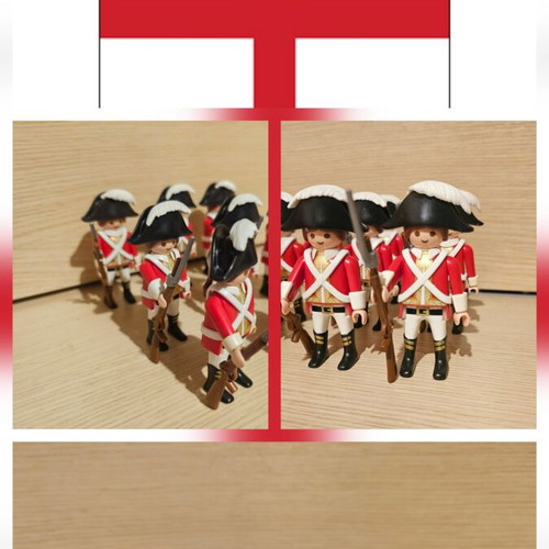 Playmobil English Soldiers figures used, set of 9, American Revolution