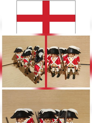 Playmobil English Soldiers figures used, set of 9, American Revolution