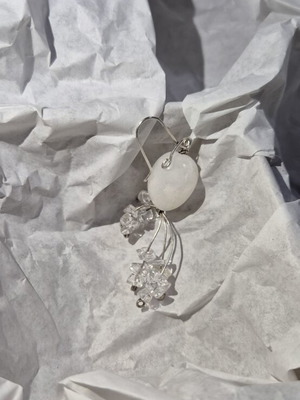 Silver 925 white earrings with crystals