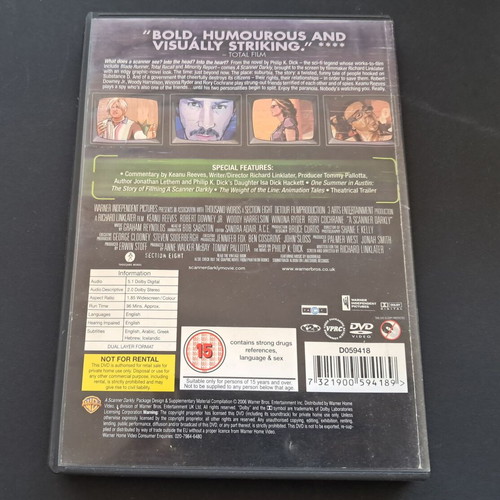 A Scanner Darkly DVD used, rental edition with Greek subtitles