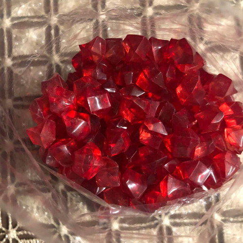 Plastic crystals new, 438 pieces, pomegranate fruit shape