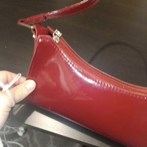 Red shoulder bag used, suitable for evening walk